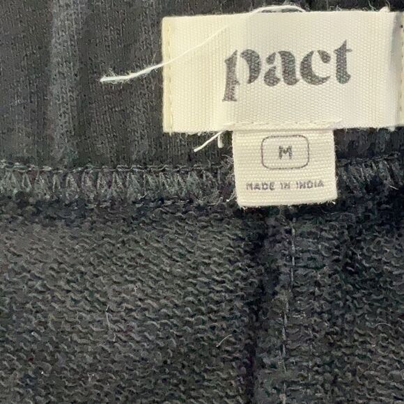 PACT 100% Organic Cotton Cloud Fleece Black Flat front Jogger Pants Size M - Picture 5 of 8